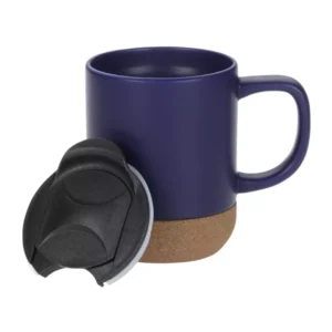 ceramic mugs with lid and cork base