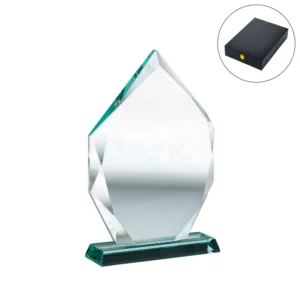 iceberg design crystal awards with glass base in premium box