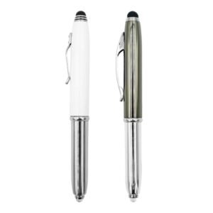 3 in 1 metal pens with stylus and light