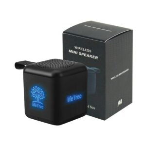 mini cube bluetooth speaker with light up logo
