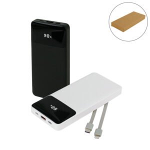 power bank with led screen 10,000 mah – built in type c cable short description