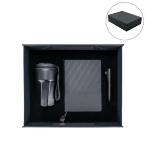 premium corporate gift sets in black magnetic closure gift box
