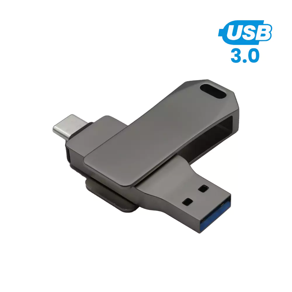 swivel otg usb in gun metal 64gb v. 3.0 type c swivel otg usb in gun metal 64gb v. 3.0 type c